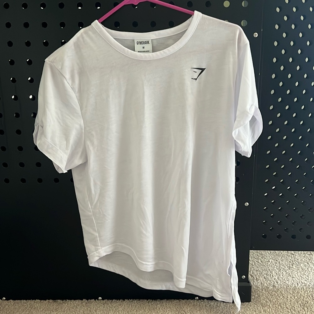 Gymshark asymmetrical white tee
